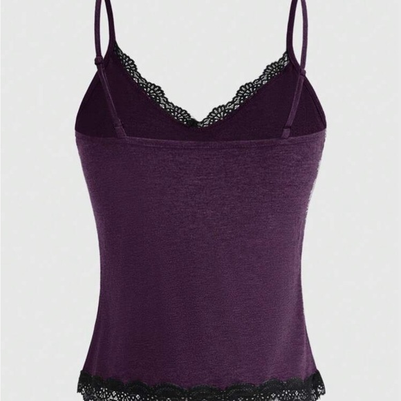 Women's Lace Trim Tank Top Bundle - Olive, Purple, Pink - Picture 5 of 7